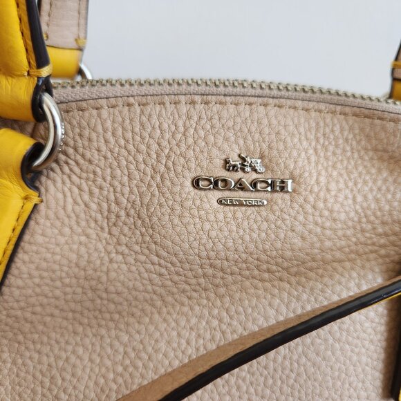COACH BEIGE AND YELLOW PEBBLED LEATHER SMALL CROSSBODY BAG  S1780-F59853 - Picture 10 of 11